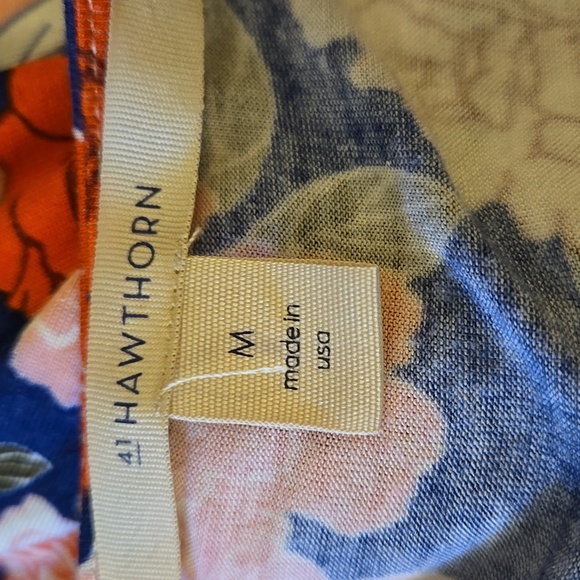 41 Hawthorn Coral Pink Navy Sleeveless Midi Dress Vneck Faux Wrap Lined M EUC - Picture 6 of 7